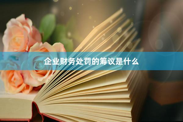 企业财务处罚的筹议是什么