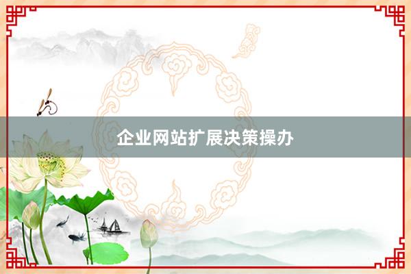 企业网站扩展决策操办